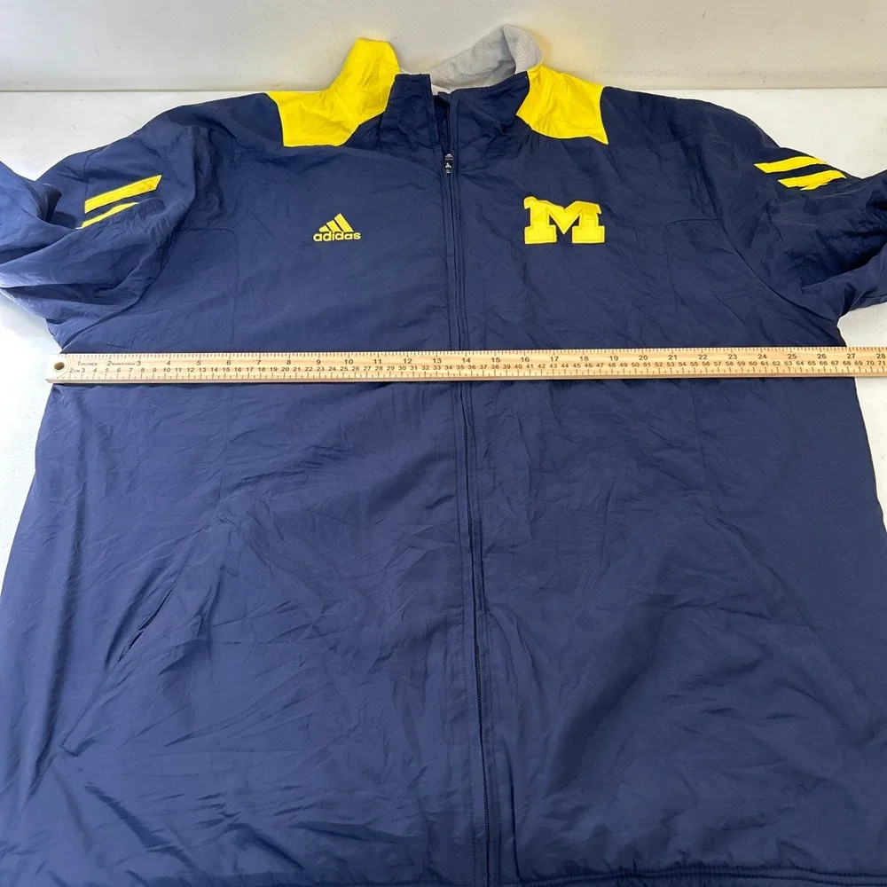 Adidas Michigan Wolverines Scorch ClimaProof Windbreaker Jacket Mens XL Navy